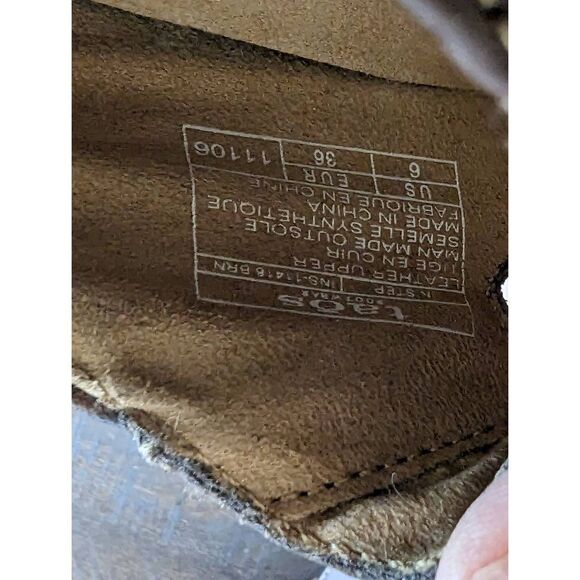 Taos Brown Leather Mary Jane Flats Shoes - Size 6 - Picture 8 of 8